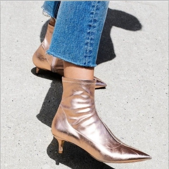 rose gold heel boots